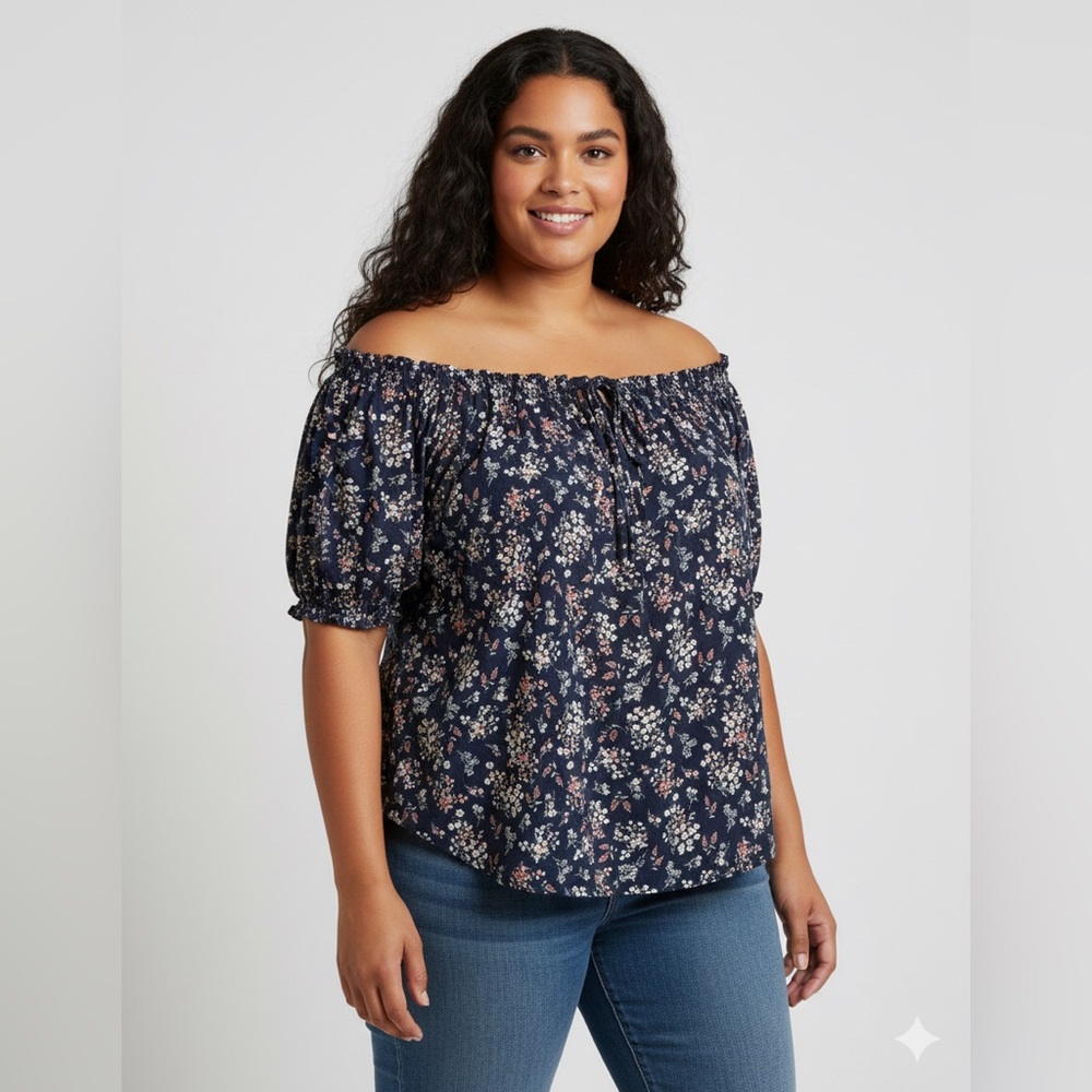 St. John's Bay Blue Floral Blouse -3x